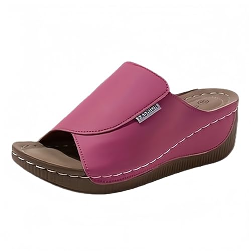 Cocila Sandalias Mujer Verano Plataforma con Cuña Comodas Zapatillas De A La Plana Y Gruesa Pez, Informales para Playa Calcetines Agua Niña (Hot Pink, 37) Senderismo Ortopedicas Barefoot Zapato