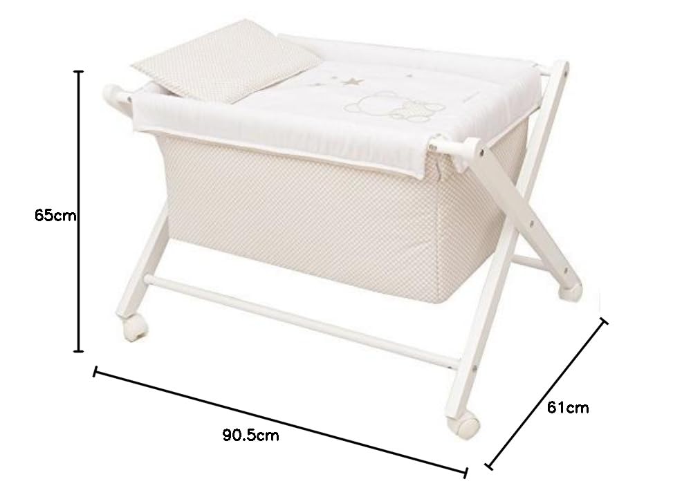 mibebestore Vestidura Minicuna Tijeras Blanco/Beige (No Incluye Estructura)