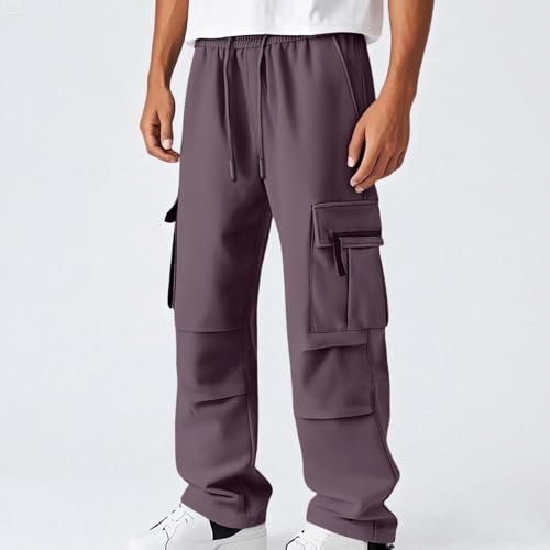 Men's Casual Cargo Pants Elastic Waist Drawstring Comfortable Lightweight Joggers for Daily Wear and Running3