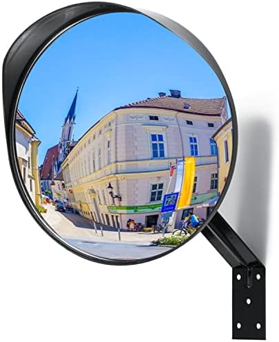 Kiloxa Safety Traffic Mirror, Convex Mirror Outdoor, 12" Acrylic Mirror, Concave Mirror, Corner Mirror Blind Spot Mirror, Office Security Mirror Indoor, Parabolic Mirror, Convex Mirror Indoor