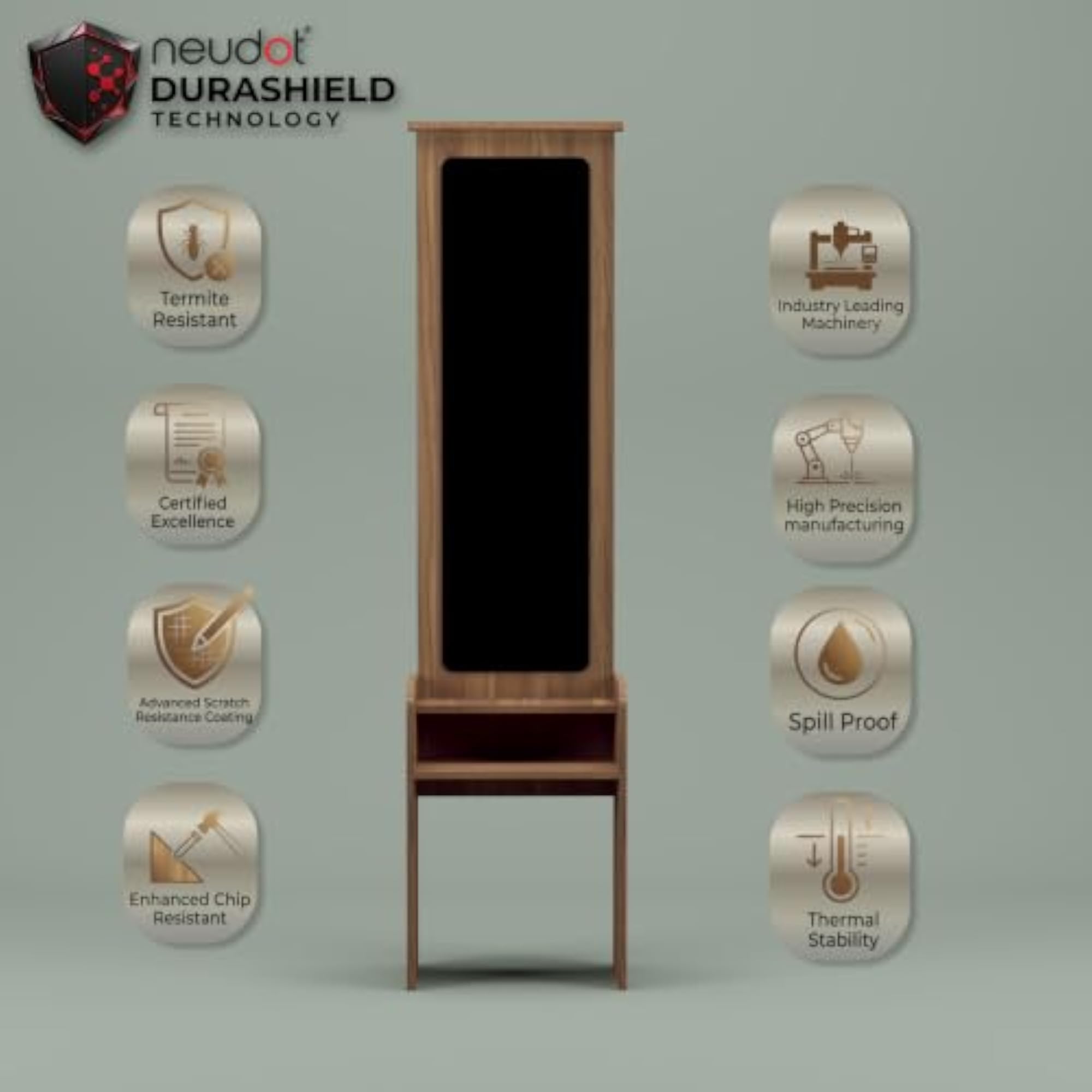 Dallas Wooden Dressing Table with Mirror and Storage