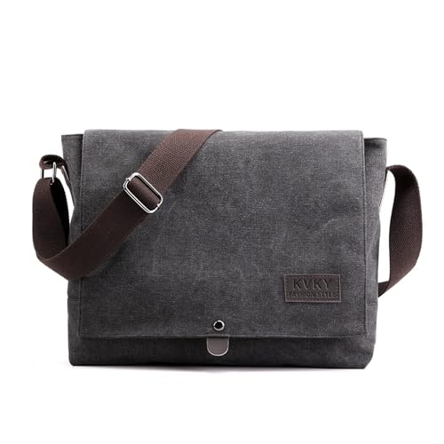 Casual Top Handle Briefcase Messenger Satchel for Work Vintage Men's Shoulder Canvas Tote Handbag Crossbody