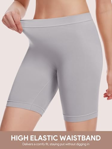 Angelhood Women's Cotton Boy Shorts Underwear Anti Chafing Seamless Biker Shorts High Waisted Soft Plus Boxer Briefs 4 Pack2