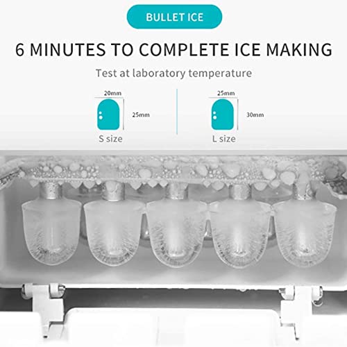 Máquina fabricadora de hielo para encimera, cubos de hielo listos en 6 minutos, produce 33 libras de hielo en 24 horas, ideal para fiestas y bebidas mezcladas miniatura 3