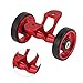 Easywheel Double Rear Wheels for Folding Bike, Mudguard Extension Roller Assembly, Aluminum Alloy (Red)