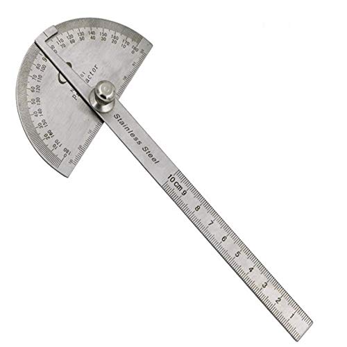DreamColor Detachable Rotary Protractor Stainless Steel 0-180 Degree Angle Ruler Carpenter Woodworking Tool
