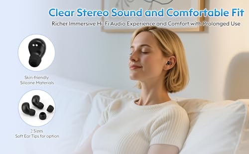 Image of Invisible Mini Sleep Earbuds Wireless Bluetooth, Ultra-Light Comfort Fit Sleep Headphones for Side Sleepers, Unique Tumbler Portable Charging Case, Soft In-Ear Ear Plugs for Sleeping Small Ears Gym