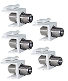 iMBAPrice® F-Pin (Coax) Connector Keystone Module White - 5 PACK