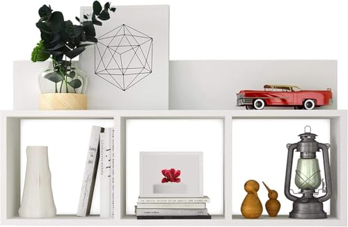 Image of Wall Mount Floating Shelves for Books Shelf, Antiques, Organizer, Storage - DIY - MDF (Hang Base Shelf - White)