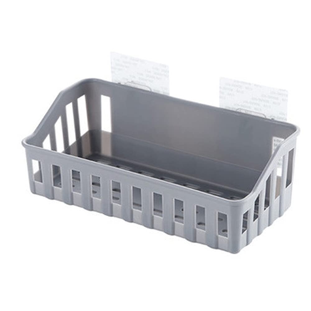 bathroom shelf, Shampoo Cosmetic Storage Box Suction Cup Basket Bathroom Accessories(Light Gray)