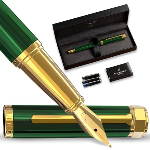 Image of Luxury Fountain Pen Set for Writing, Refillable Ink Converter, Gift Box