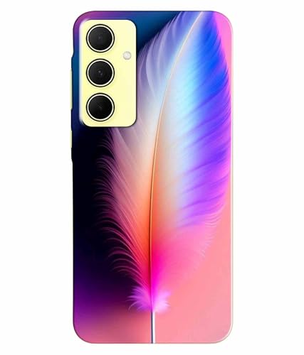 Image of Printed Hard Back Case Cover & Compatible for Samsung Galaxy A35 5G | Samsung A35 5G | Colourful Feather (Multicolor) - D1181