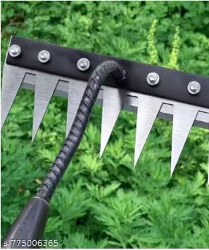 Unique Collection Hub Steel Blade Garden Weeding Rake Tool Kerala Rake | Sharp Stainless Blades, Curved Neck Design, Soil Loosening, Weed Removal, Ergonomic Handle-image-10