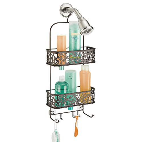 Idesign Vine Metal Wire Hanging Shower Caddy, Extra Wide Space For Shampoo, Conditioner, And Soap With Hooks For Razors, Towels, And More, 10.5" X 4.5" X 25" #TOP2