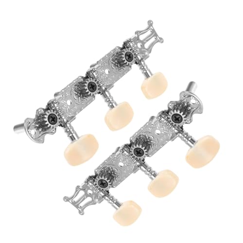 Kisangel Classical Guitar Tuning Pegs Set 2pcs Guitar Tuning Pegs Metal Resin Gear for Tuner Buttons Random