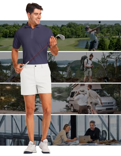 Image of PULI Golf Shorts Men 5 Inch Inseam Stretch Casual Dress Shorts with Pockets Waterproof Lightweight Quick Dry