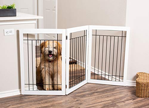 Internet's Best Traditional Wire Dog Gate - 3 Panel - 30" Tall - White by Internet's Best - Image 2