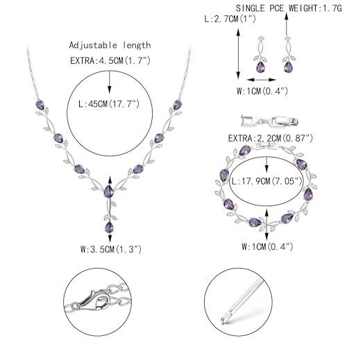 Image of EVER FAITH Cubic Zirconia Pearl Leaf Bridal Jewelry Set for Bride Women