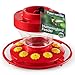 First Nature 993091-546 16 oz. Hummingbird Flower Feeder , Red