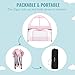 Dream On Me Ziggy Square Playpen with Canopy | Baby Playpen | Portable and Lightweight | Playpen for Babies and Toddler | Pink