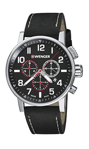 Wenger Unisex polshorloge 01.0343.102 Minger ATTITUDE CHRONO analoog kwarts leder 01.0343.102 Minger ATTITUDE CHRONO
