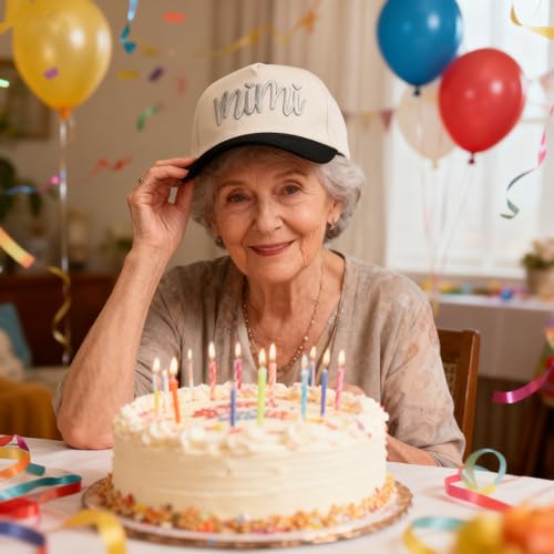 Gorro de béisbol bordado 3D para abuela ajustable miniatura 5