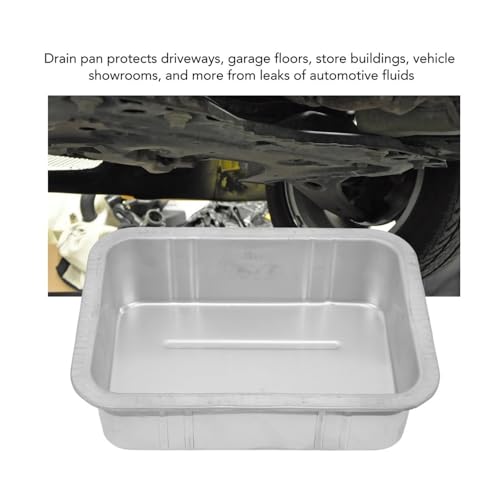 Bandeja de drenaje de aceite portátil metálica para cambio de aceite automotriz universal 3