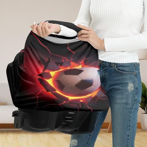 Image of Coldinair Cool Soccer 4 in 1 Multipurpose Nursing Cover,Car Seat Canopy for Babies Boys Girls,Soft Stretchy Baby Car Seat Cover,Lightweight and Comfortable