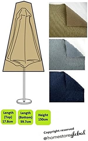 HomeStore Global Parasol cover in Brown (Regular size) - Thick & Durable high-quality 600D Polyester Canvas with double stitched seams for extra strength, All-weather resistant and anti-humidity - Size : Top 17.8, bottom 59.7 x (L) 150cm