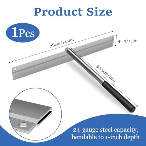 Cintreuse pour tôle de 38,1 cm et outil de pliage robuste en acier 24 Ga avec trous - 3
