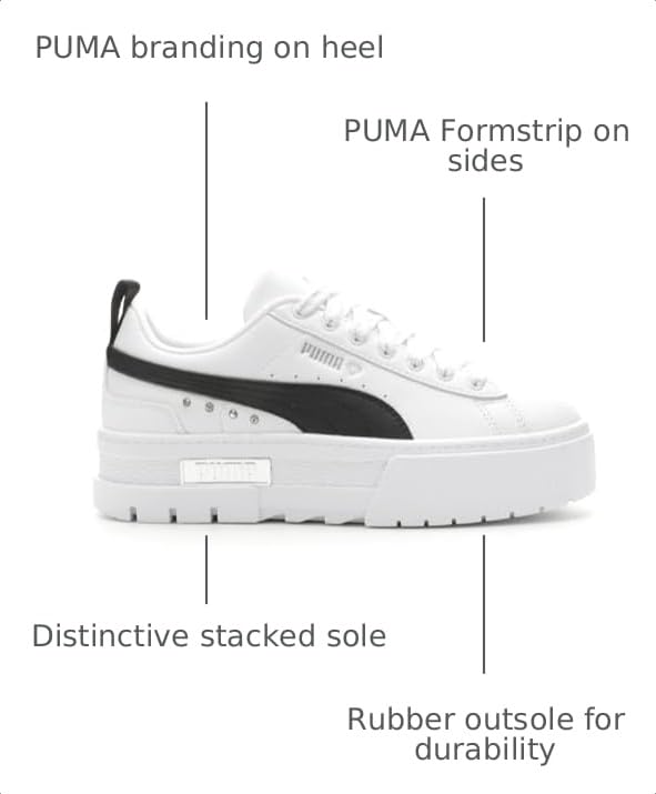 Image of PUMA Womens Mayze Flawless Lace Up Platform Sneakers Shoes Casual