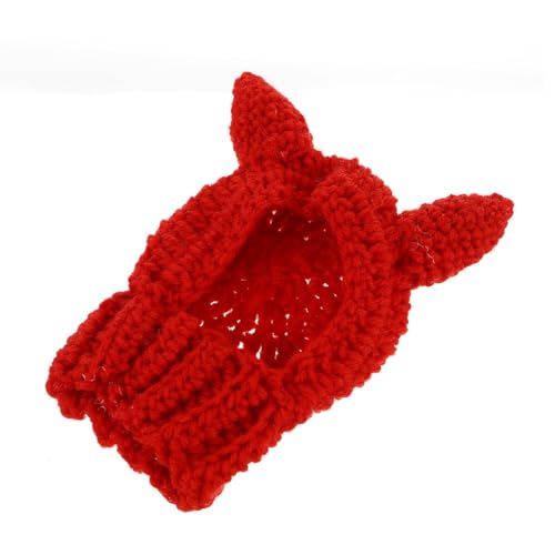 Sombrero de disfraz tejido rojo para perro talla S