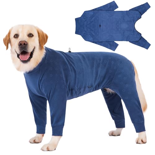 Cyponpy Manteau pour chien en polaire gaufré avec pattes - Pull pour chien avec pattes - Veste d'hiver chaude - Pyjama pour chien - Peignoir pour chien -...