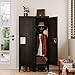 Vintage Metal Locker with Hooks,Lockable 1 Door Storage Locker,Retro Black Single Lockers for Employees,Steel Locker for Home, Office,Gym,Old School Lockers Storage
