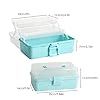 WINDAWNKE 3 Layers Blue Craft Art Box, Plastic Portable Tackle Box, Sewing Organizer for Crafts, Sewing Supplies, Jewelry and Tools #1