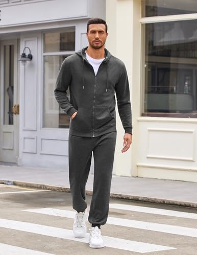 COOFANDY Mens Tracksuit Full Zip Sweatshirt Mens Full Zip Hoodie Jacket Sweatpants for Men - Thumbnail 3
