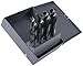 Cle-Line C22761 Style 1892 High Speed Steel Silver and Deming Reduced Shank Drill Set, Steam Oxide Finish, 9/16" - 1" Size, 8 Pieces