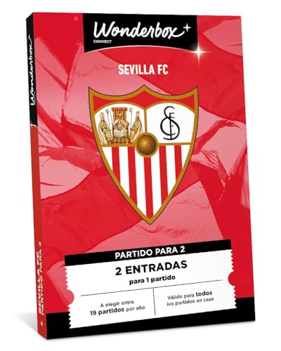 Tick&Box - Caja Regalo - Sevilla FC - 2 entradas para 1 Partido de fútbol en el Ramón Sánchez-Pizjuán a Elegir Entre 19 Partidos al año - Idea Regalo Original Supporters