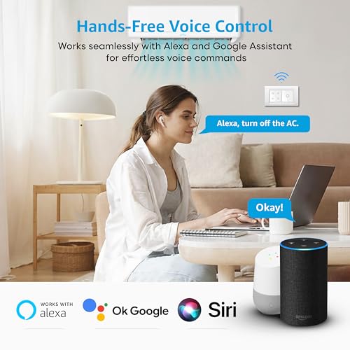 Image of SmartLife Modular 24 Amp Touch Switch (White) | WiFi + BLE | Premium Glass Finish | Compatible with Alexa, Google Assistant, HA, IFTTT & SmartLife App | Fits Roma & Similar Plates