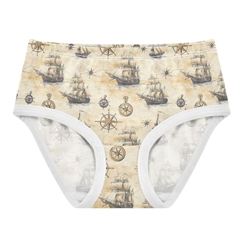 Girls Underwear Soft Cotton Pirate Ships Kids Panties in Sizes 2/3t, 4t, 5t, 6 and 8