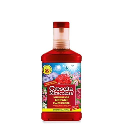 Concime liquido per Gerani e piante fiorite CRESCITA MIRACOLOSA 750ml