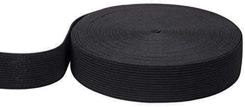 Elastic Bands Spool Sewing Band Flat, 12 Yards in Length (Black, 1.5 inch Wide)