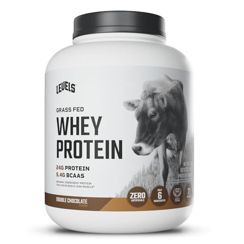 Image of Levels Grass Fed Whey Protein Powder, No Artificials, 24G of Protein, Double Chocolate, 5LB