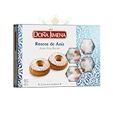 Doña Jimena - Estuche de Roscos de Anís, Elaborados de Forma Tradicional, Típico Dulce Navideño, Rosquillas de Calidad Suprema, Estuche de Roscos de Anís Artesanales, Almendra, 250 Gramos