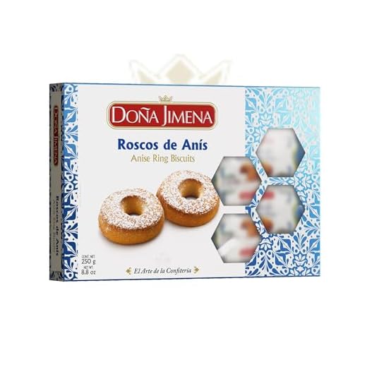 Doña Jimena - Estuche de Roscos de Anís, Elaborados de Forma Tradicional, Típico Dulce Navideño, Rosquillas de Calidad Suprema, Estuche de Roscos de Anís Artesanales, Almendra, 250 Gramos