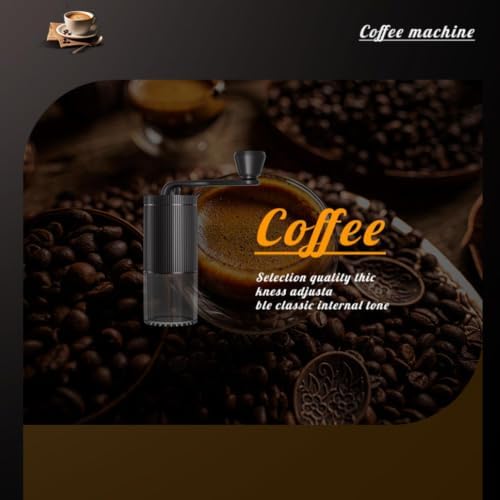 Manual Coffee Grinder, Hand Cranked Coffee Bean Grinder, Black - 3