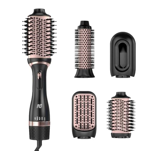 Image of Nycoba Hair Dryer Brush Set, Multifunctional Hot Air Brush for Salon Blowouts, Negative Ion Technology & Fast Drying, Shiny and Less Frizz, Rose Gold
