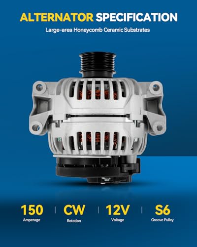 Image of PHILTOP New 14051N Alternator 150Amp Compatible with 2009-2012 C300 | Alternator 150Amp for 2009-2012 C300, 2010-2012 GLK350, Alternator Replacement 000906120080, 0009061202, 0131546302