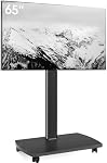 AOKCOS Rolling TV Stand for 32-65 in TVs Holds up to 88lbs-Max Vesa 400 x 400mm-Mobile TV Floor Stand with 8 Level Height Adjustment-60 Degree Swivel TV Stands for Living Room