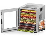 HOPERAN 12-Tray Food Dehydrator with 10 Presets, Stainless Steel, 840W